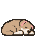 Pixel golden retriever lying asleep