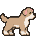 Pixel golden retriever standing