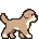 Pixel golden retriever mid-step