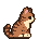 Pixel-art cat in the same tabby's orange, cream and brown