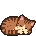 Pixel tabby curled up asleep